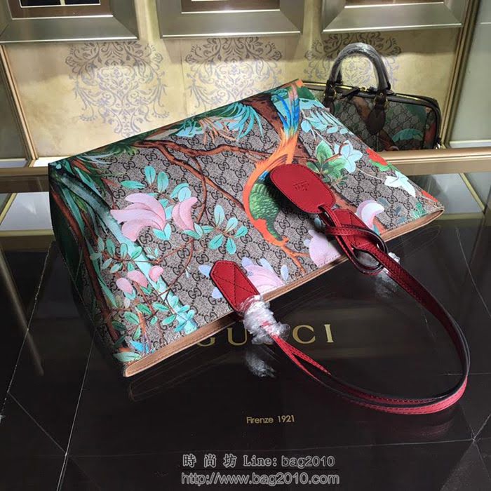 GUCCI 古馳女包 新款 412096 Supreme tote系列 女士手拎包 印花圖案單肩包手提包